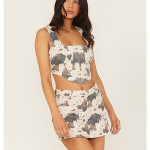 Boot Barn: Cow print Skort & bustier